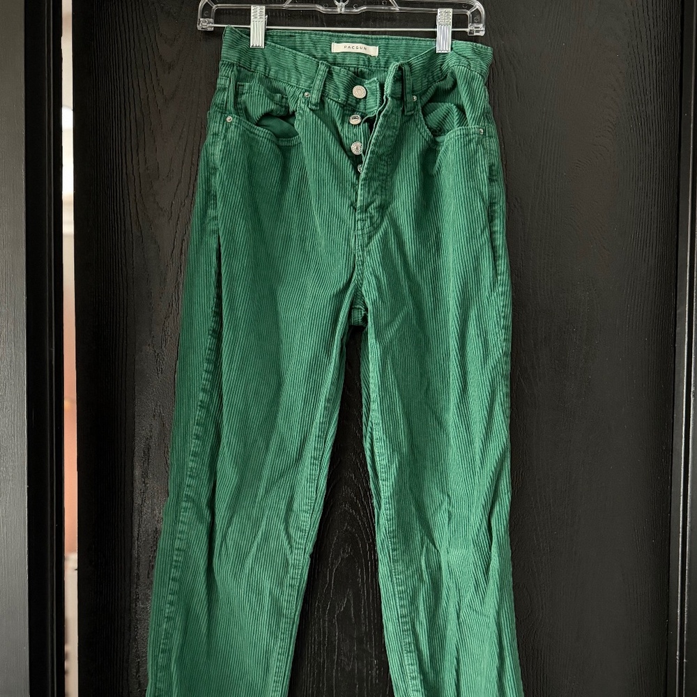 PacSun Green Corduroy Dad Jeans | High-Rise | Size 26 |